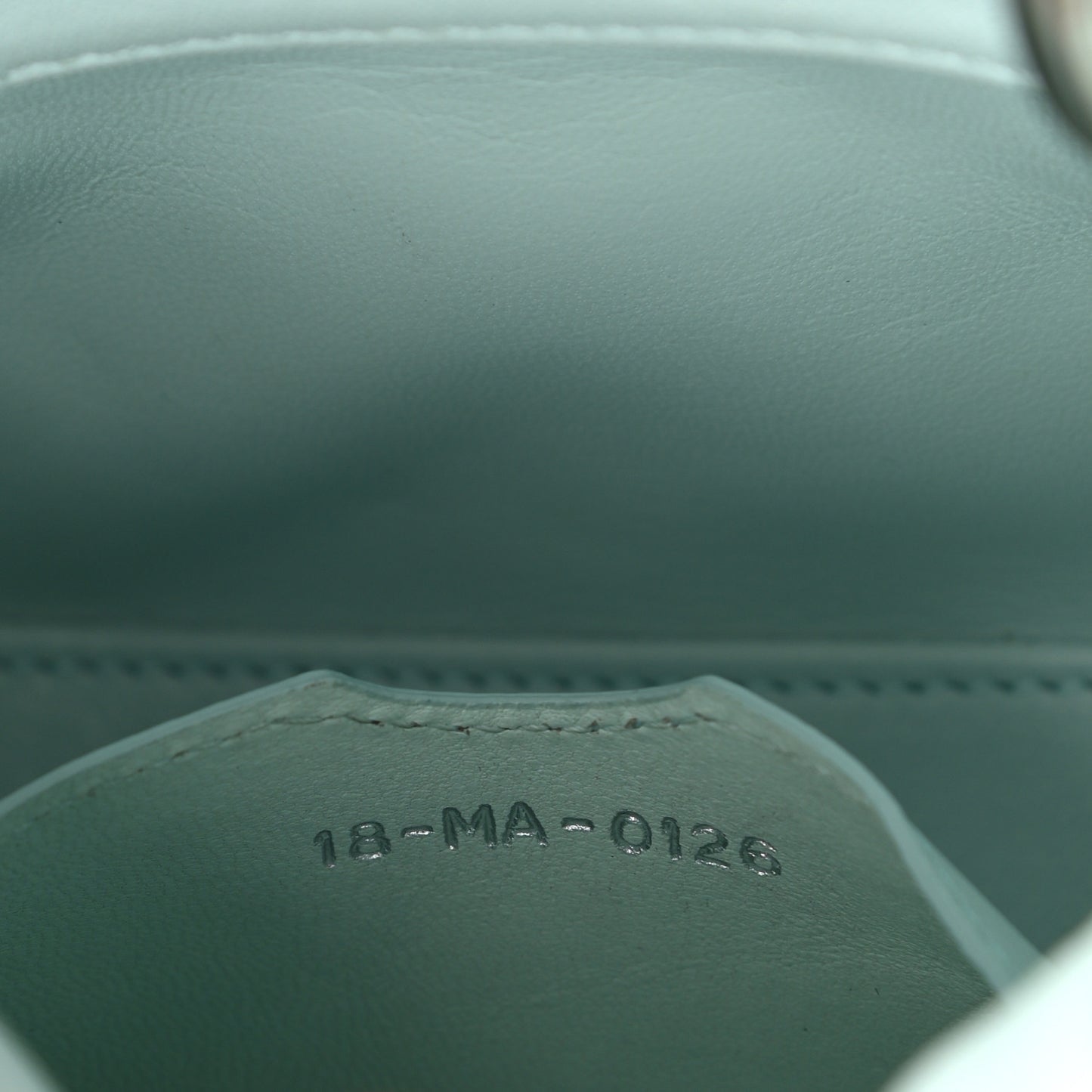 Lambskin Cannage Micro Lady Dior Turquoise