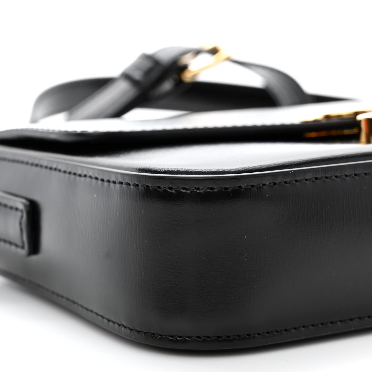 Celine Shiny Calfskin Triomphe Shoulder Bag Black 11 of 13