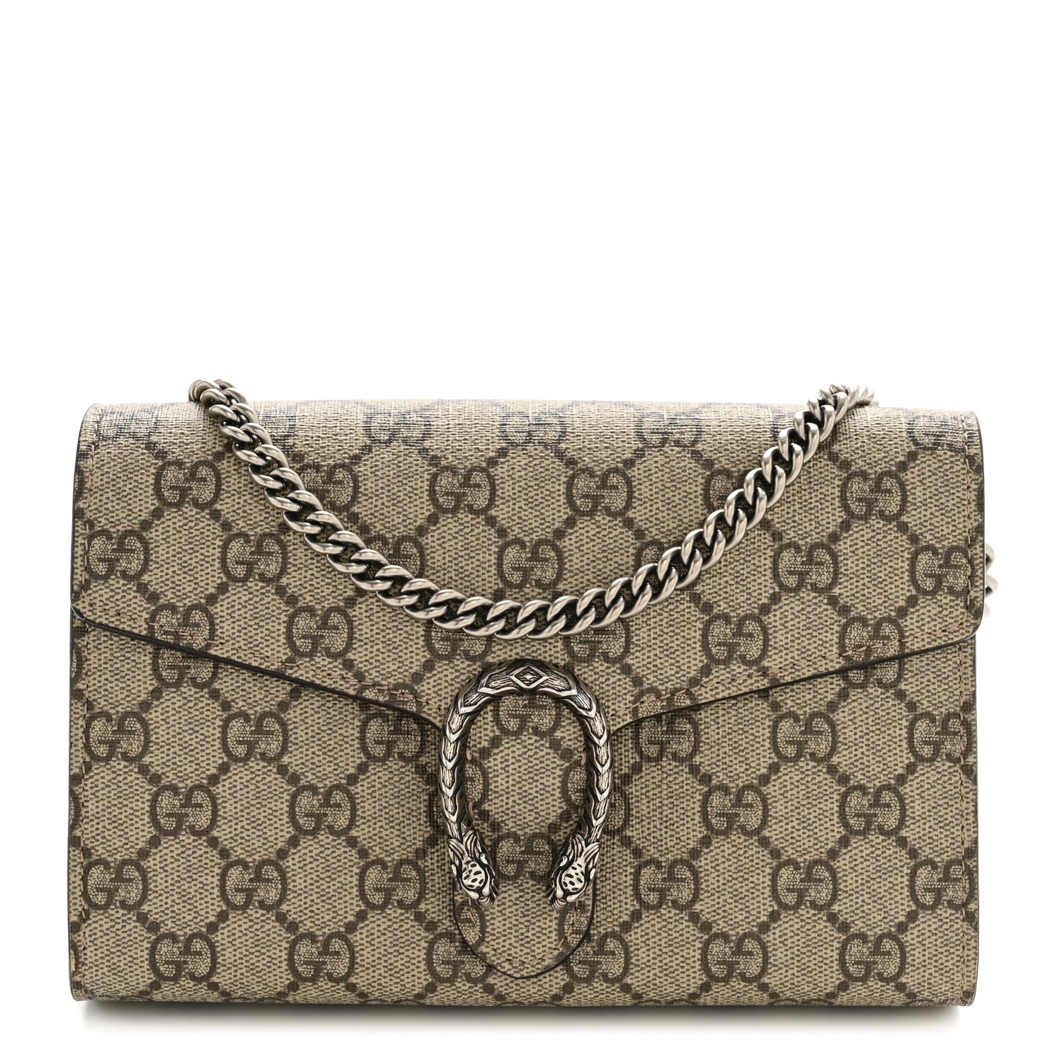 Gucci GG Supreme Monogram Mini Dionysus Chain Wallet Beige Taupe 1 of 13