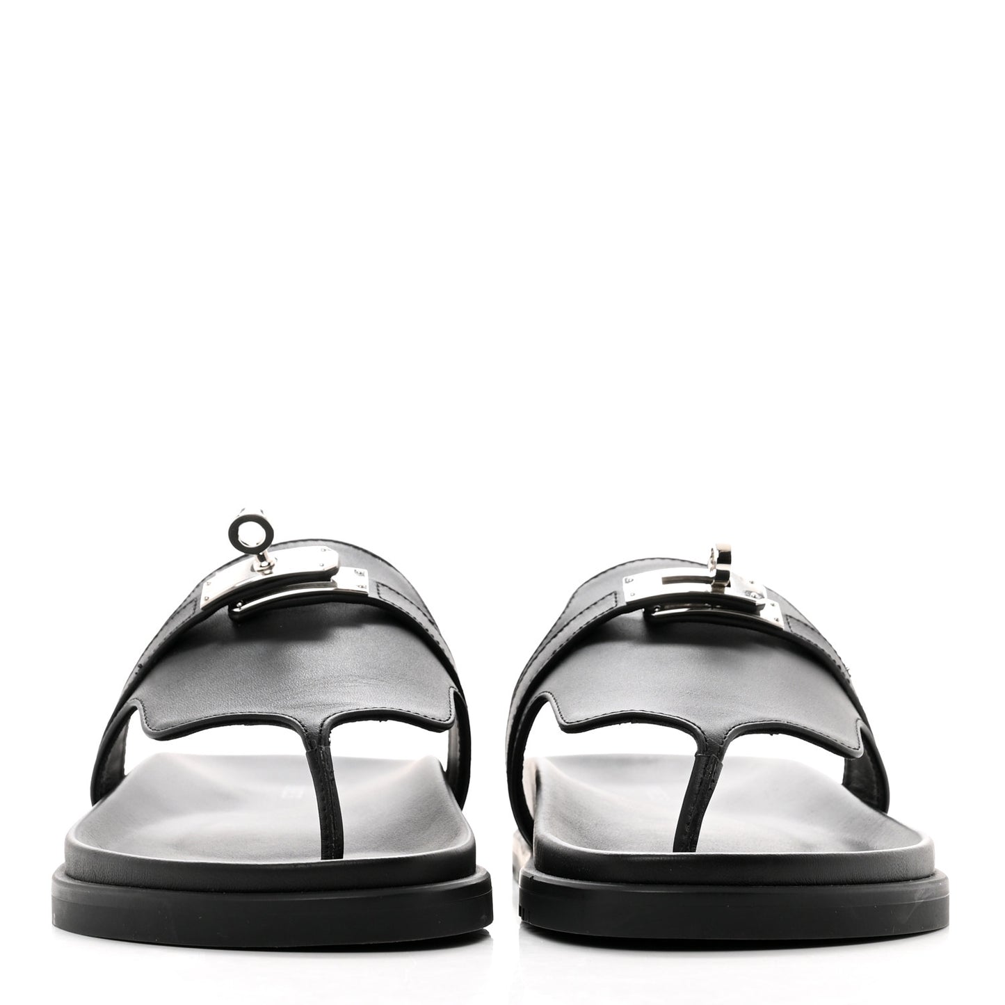 Calfskin Womens Empire Sandals 36.5 Black