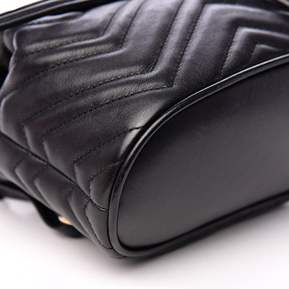 Gucci Calfskin Matelasse GG Marmont Flap Backpack Black 9 of 13