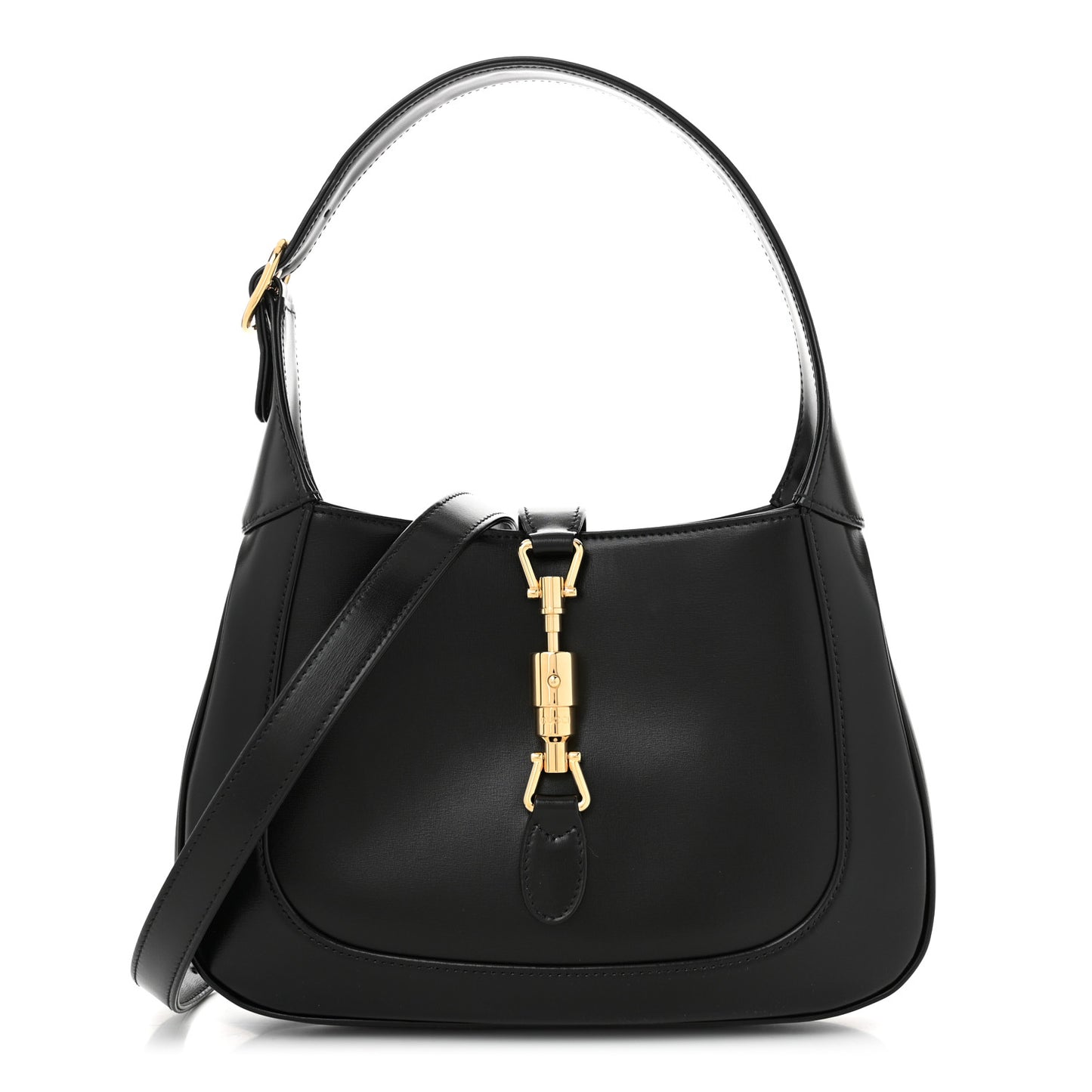 Boarded Dyana Lux Calfskin Small Jackie 1961 Hobo Black