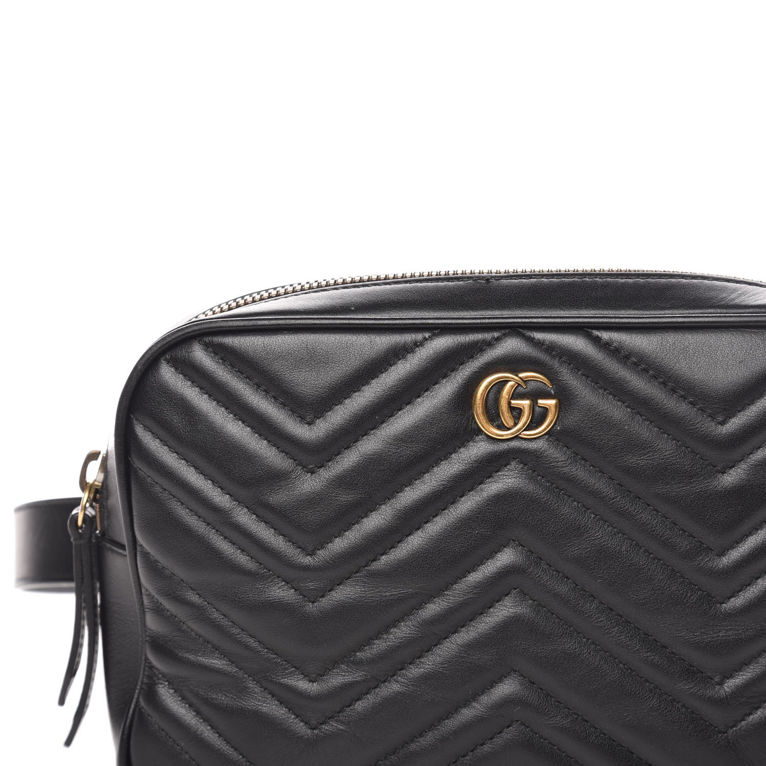 Gucci Calfskin Matelasse Mens GG Marmont Belt Bag 90 36 Black 12 of 12