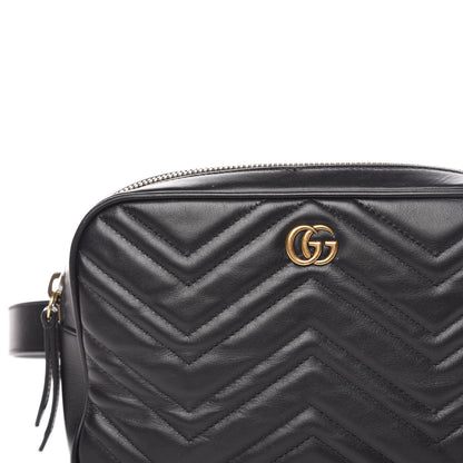 Gucci Calfskin Matelasse Mens GG Marmont Belt Bag 90 36 Black 12 of 12