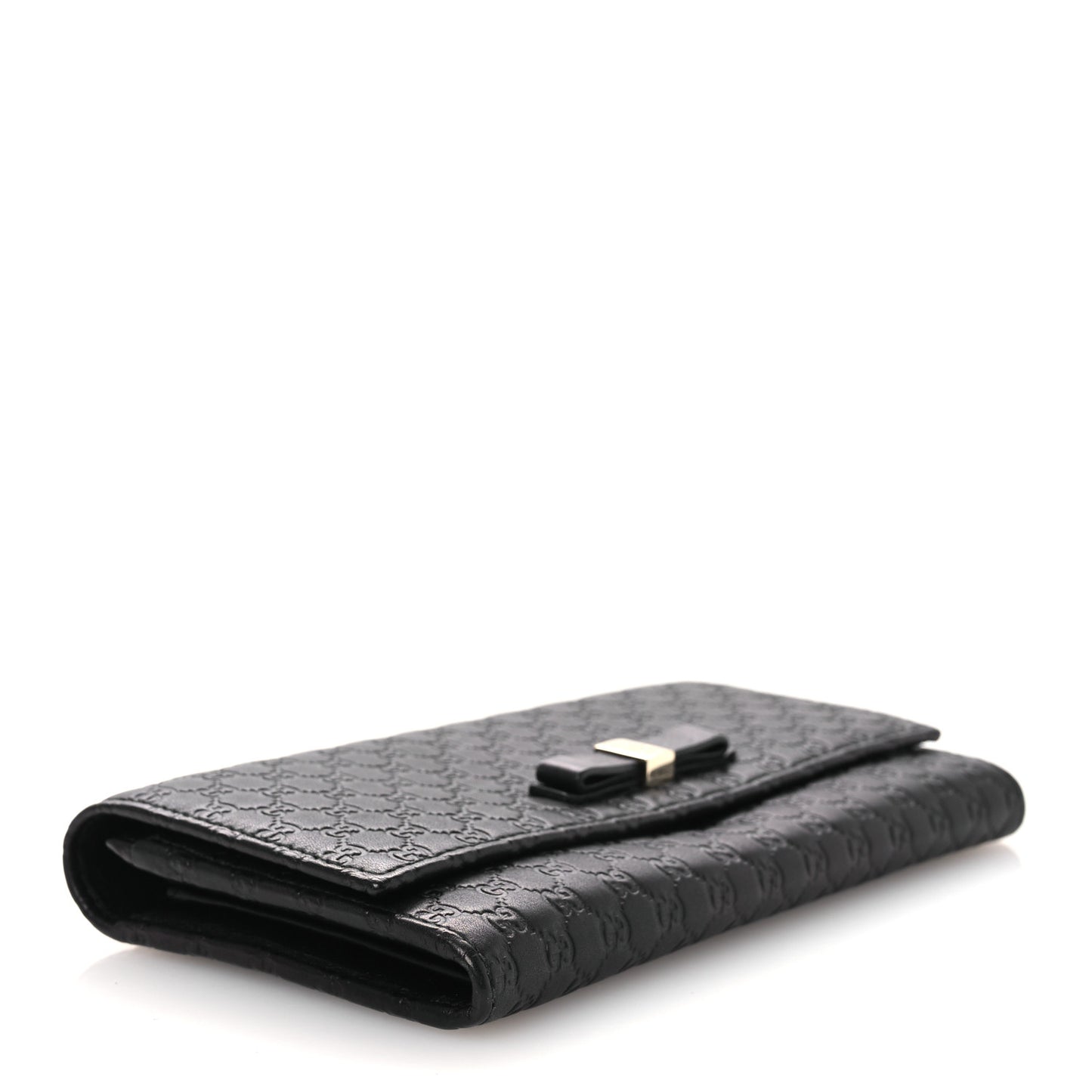 Microguccissima Bow Continental Wallet Black