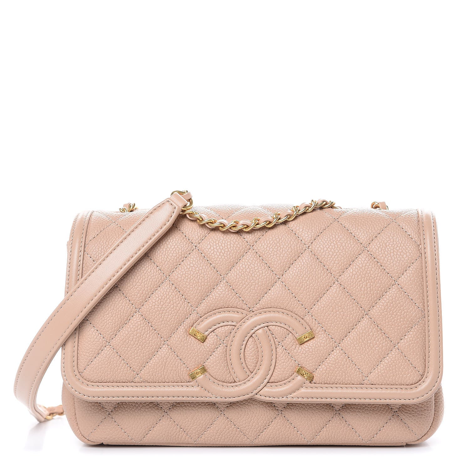 Chanel Caviar Quilted Small CC Filigree Flap Beige 1 of 10