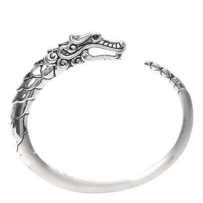 John Hardy Sterling Silver Sapphire Spinel Naga Dragon Cuff Bracelet 3 of 7