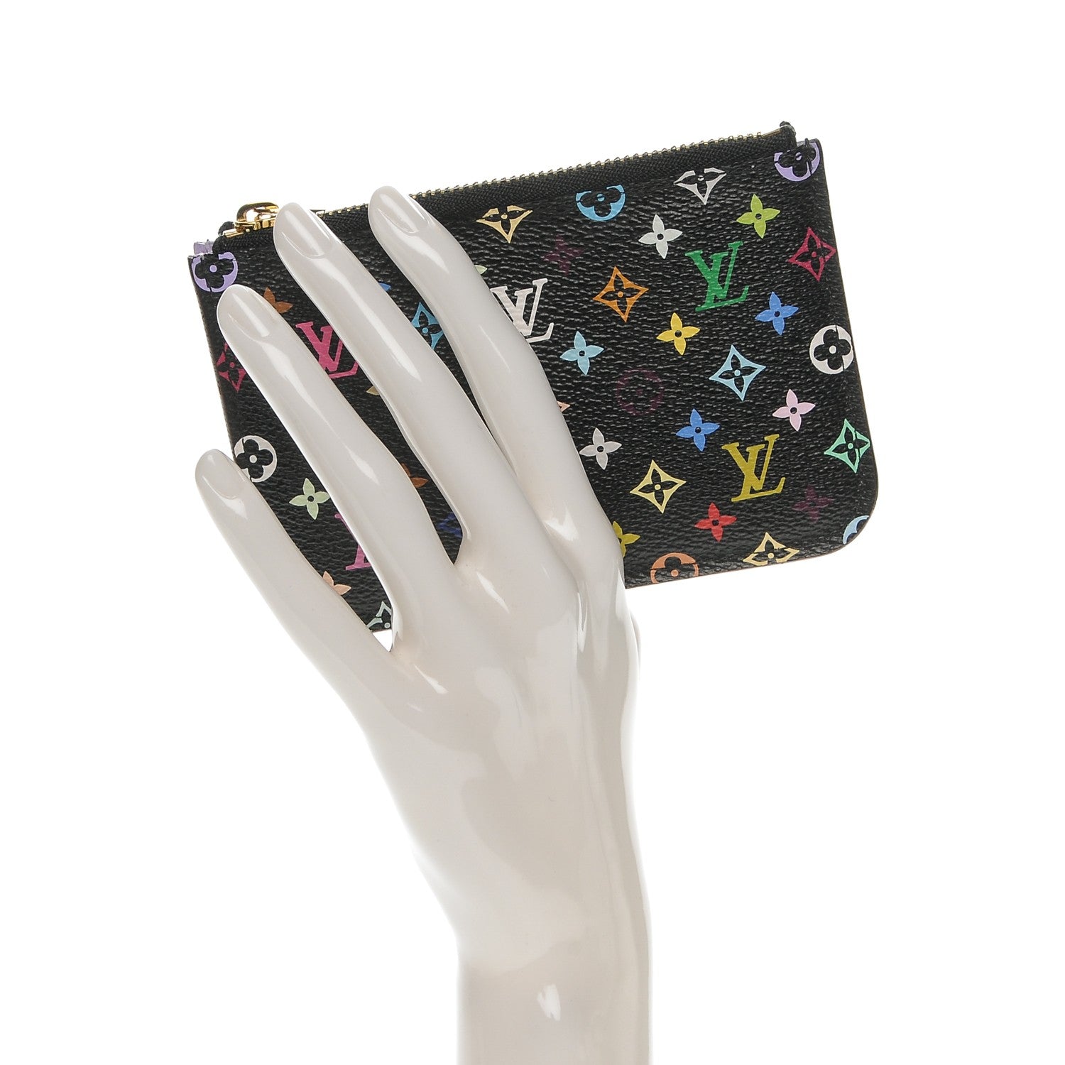 Louis Vuitton Monogram Multicolor Key Pouch Black Violet 2 of 6