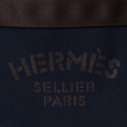 Hermes Toile Sac De Pansage Groom Bleu Navy Feu 8 of 11