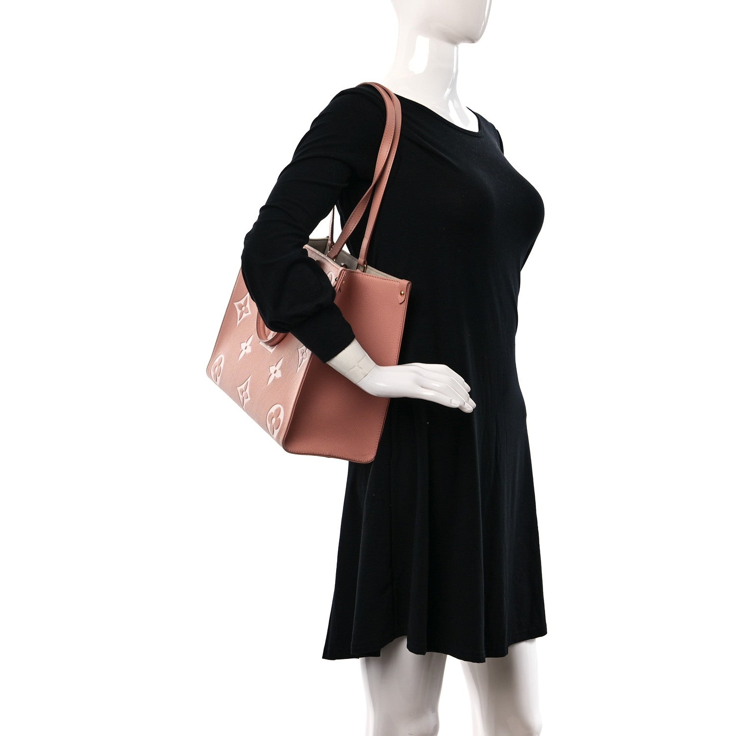 Louis Vuitton Empreinte Monogram Giant Onthego MM Rose Trianon Creme 2 of 8
