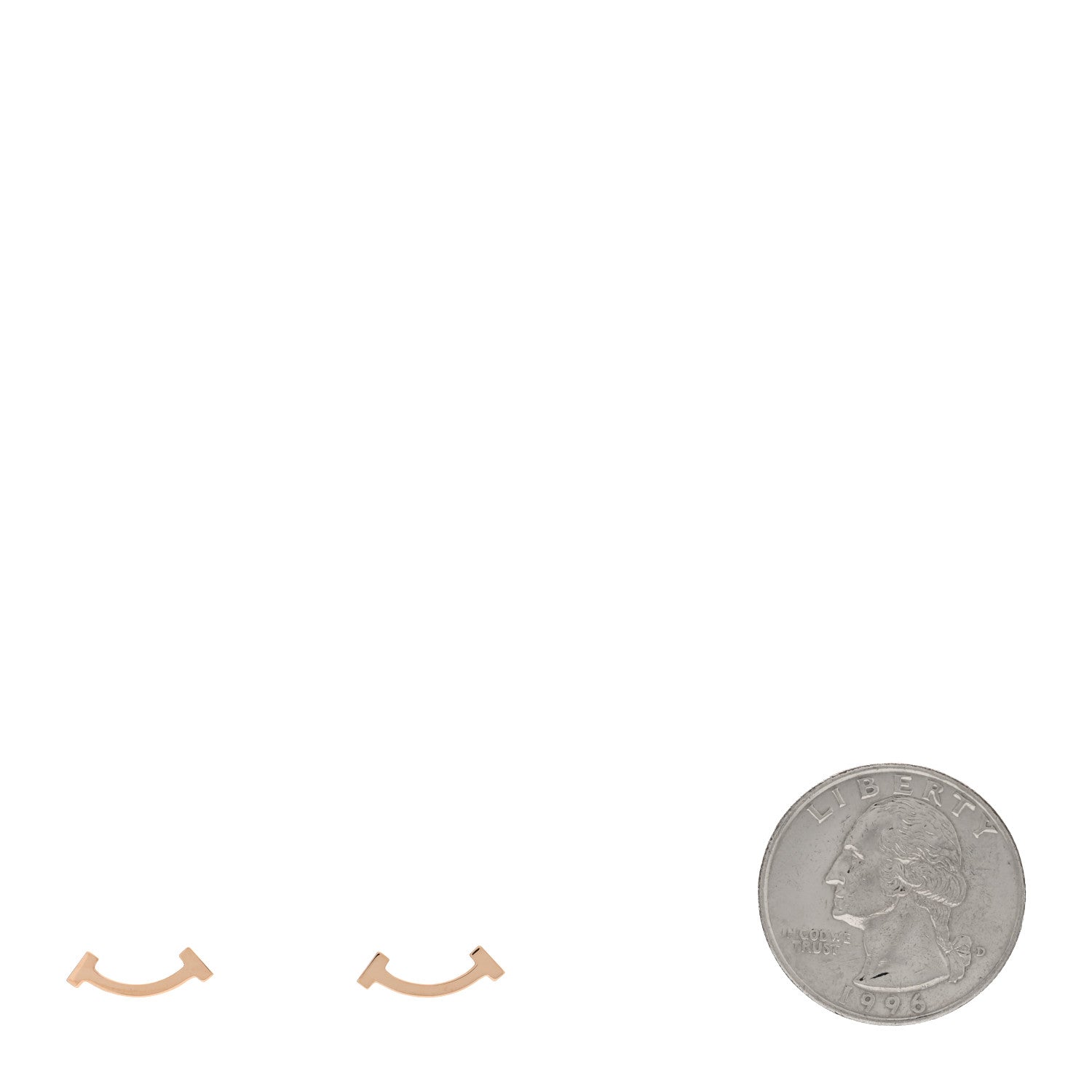 Tiffany 18K Rose Gold T Smile Stud Earrings 2 of 4