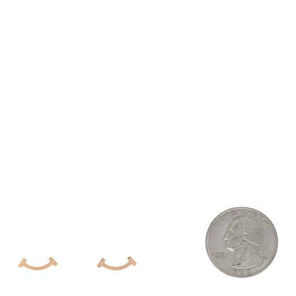Tiffany 18K Rose Gold T Smile Stud Earrings 2 of 4