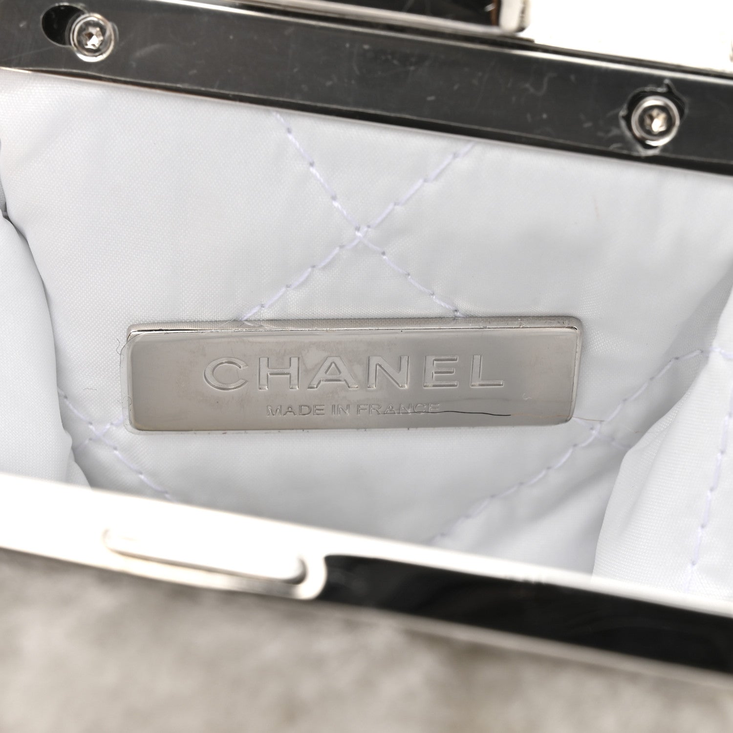 Chanel Shearling Sheepskin Lambskin Quilted Clutch With Chain White 6 of 11