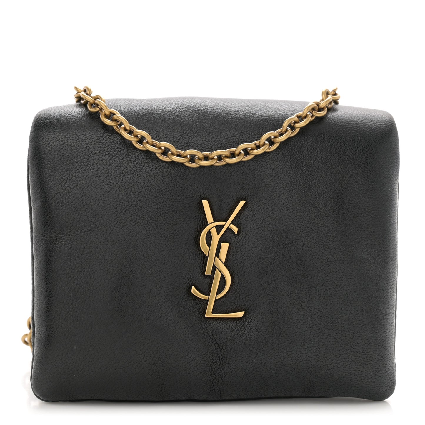 Lambskin Calypso Compact Chain Wallet Black