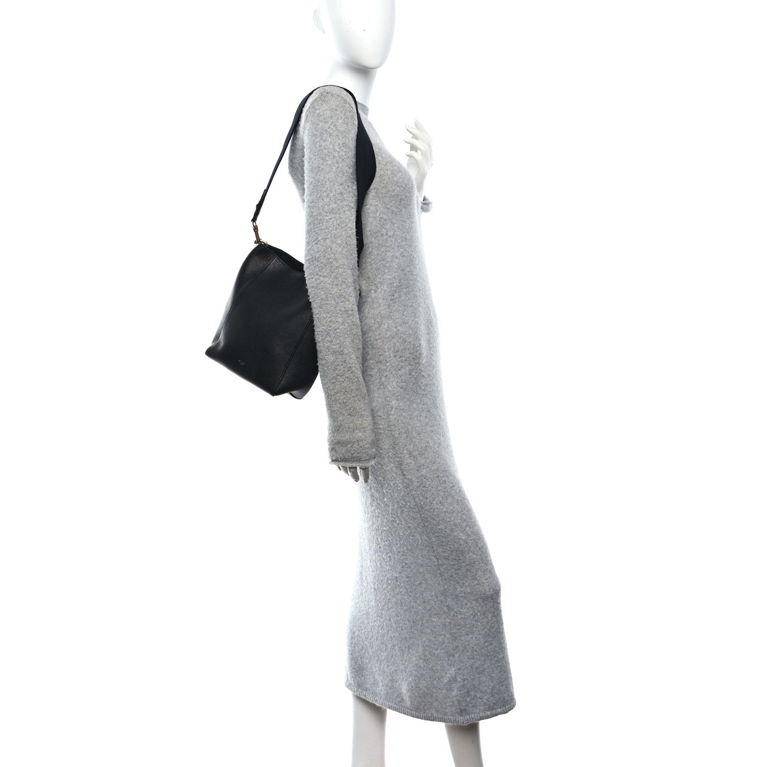 Celine Soft Grained Calfskin Small Sangle Bucket Bag Black 3 of 17