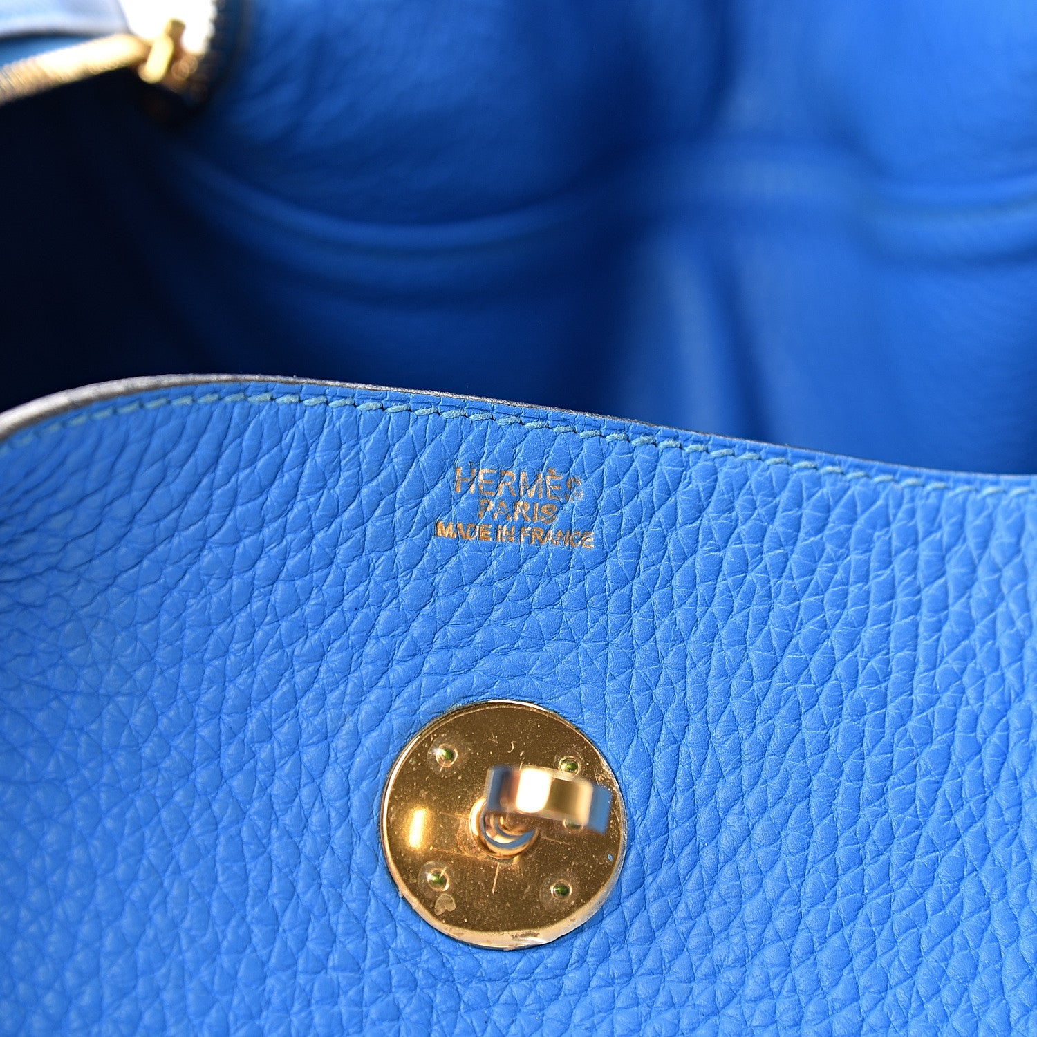 Hermes Taurillon Clemence Lindy 34 Bleu Hydra 5 of 17