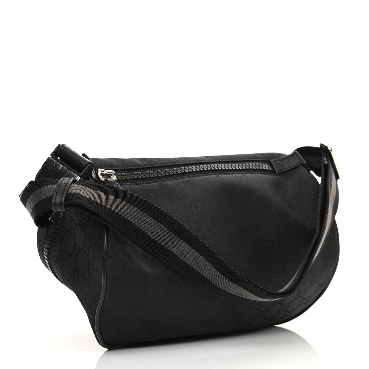 Nylon Monogram Fanny Pack Belt Bag Black