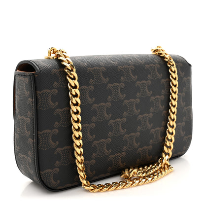 Celine Triomphe Canvas Chain Shoulder Bag Tan 2 of 12