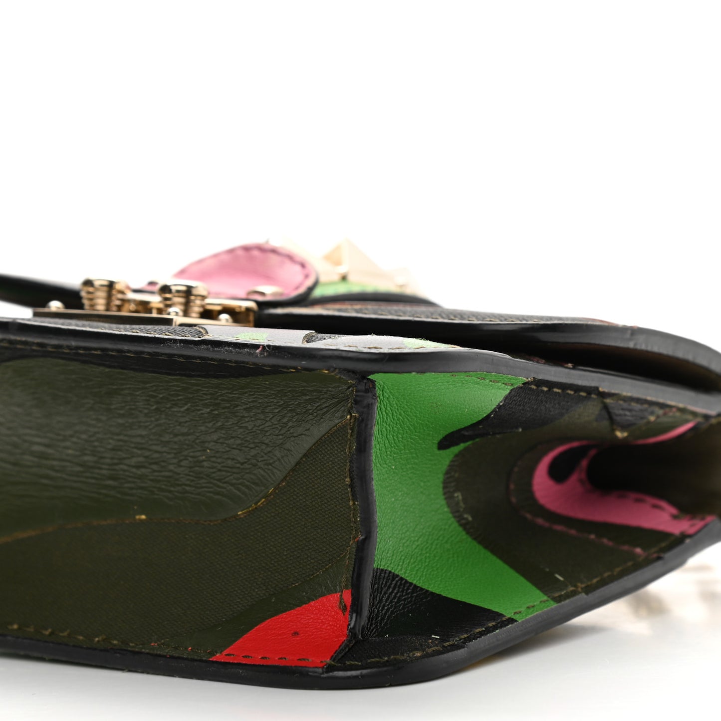 Nappa Canvas Camouflage Mini Glam Lock Rockstud Flap Multicolor