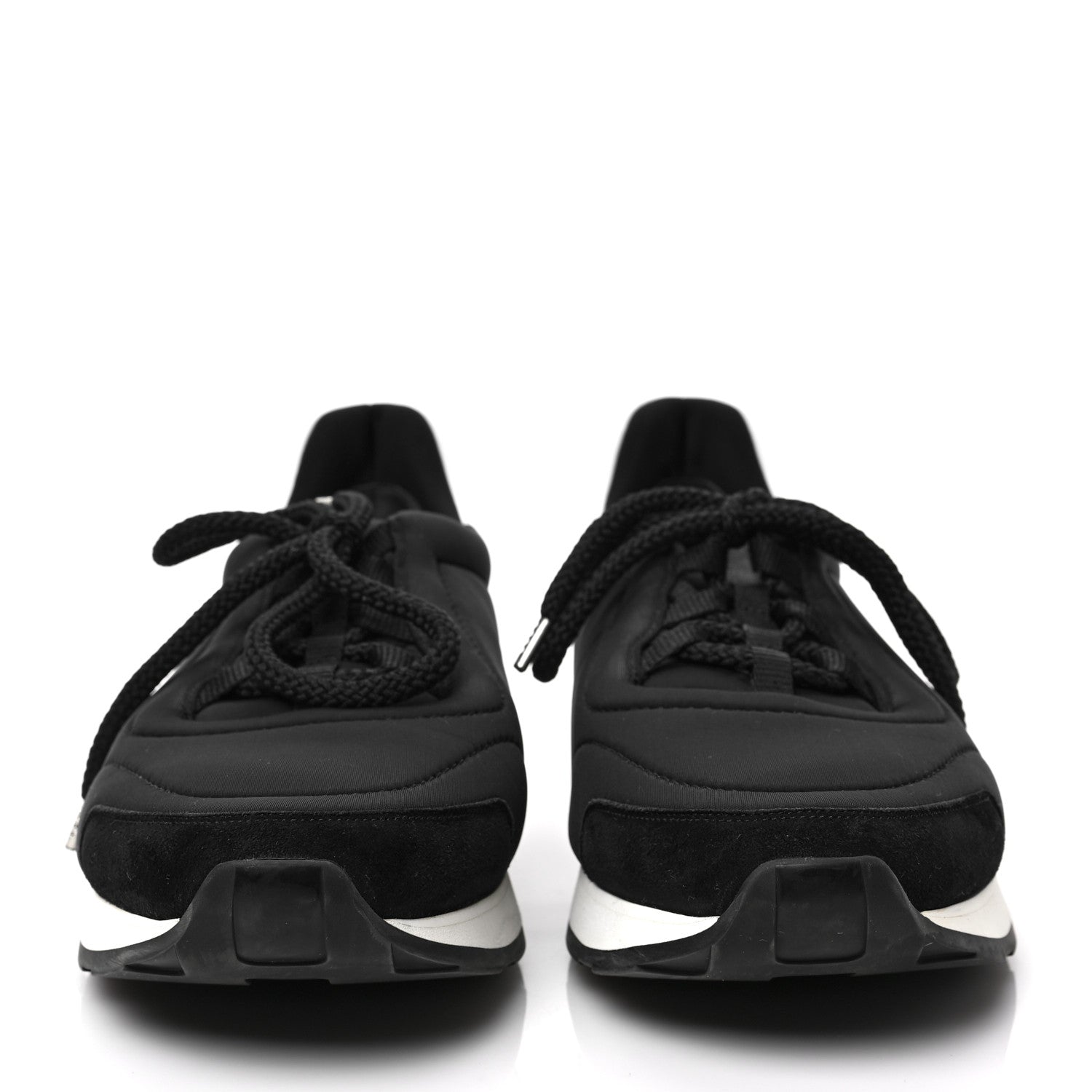 Hermes Technical Canvas Mens Miles Sneakers 43.5 Black White 2 of 9
