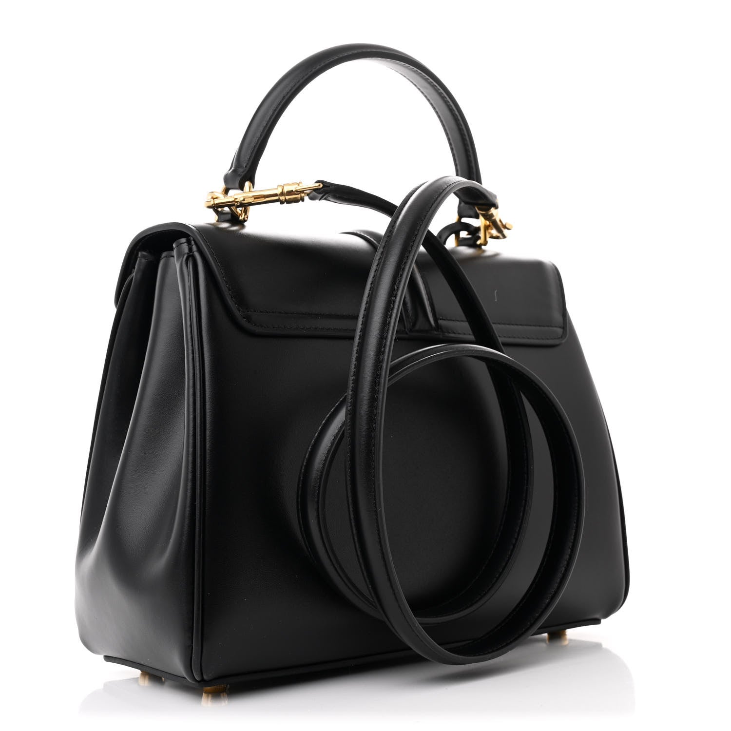 Celine Satinated Calfskin Small 16 Top Handle Bag Black 3 of 11