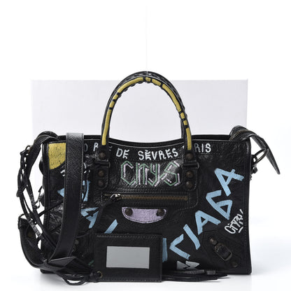 Balenciaga Agneau Graffiti All Over Classic Hardware S City Black Multicolor 10 of 10