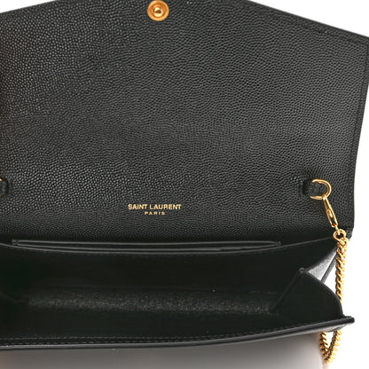 Saint Laurent Grain De Poudre Uptown Chain Wallet Black 5 of 11