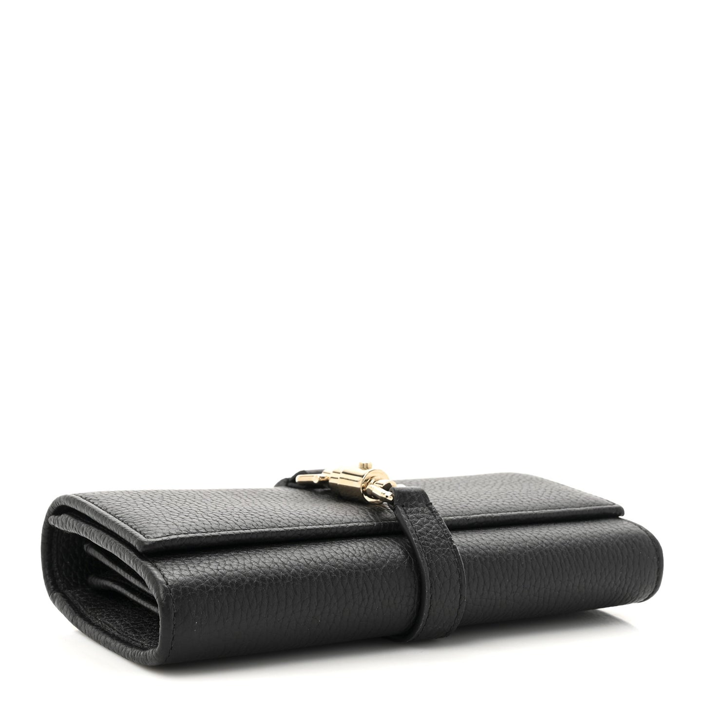 Pebbled Calfskin Jackie 1961 Chain Wallet Black Black