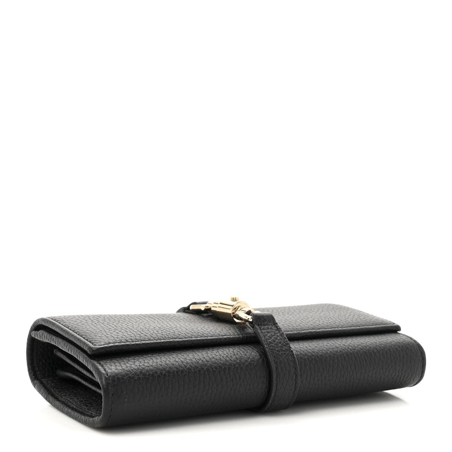 Gucci Pebbled Calfskin Jackie 1961 Chain Wallet Black Black 4 of 11