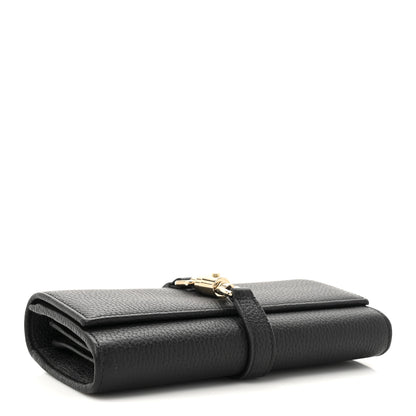Gucci Pebbled Calfskin Jackie 1961 Chain Wallet Black Black 4 of 11