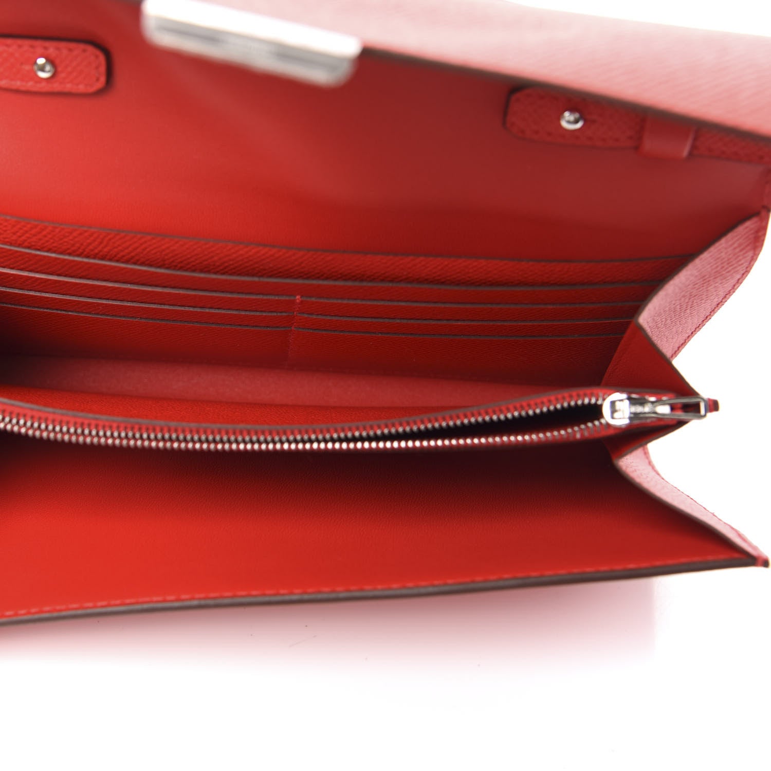 Hermes Epsom Enamel Constance Wallet To Go Rouge de Coeur Rubis 5 of 7