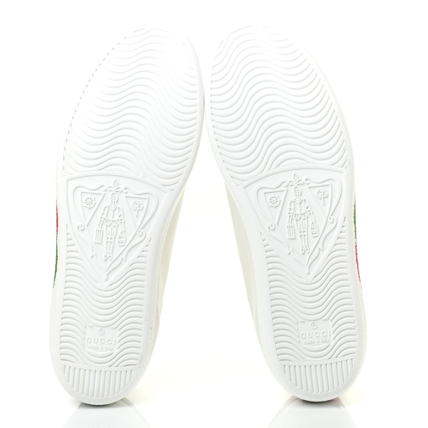 Calfskin Interlocking G Womens New Ace Sneakers 38.5 White Red Flame Green
