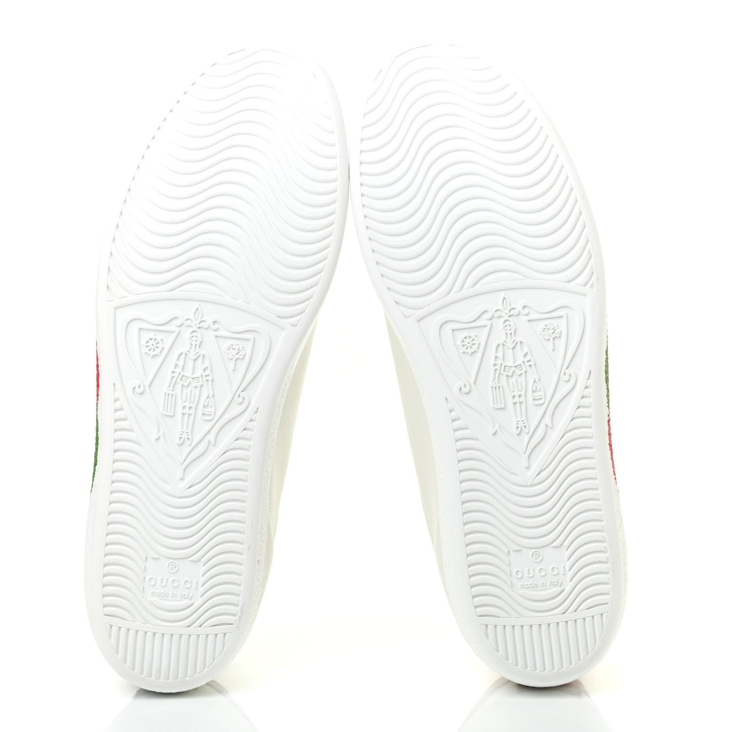 Gucci Calfskin Interlocking G Womens New Ace Sneakers 38.5 White Red Flame Green 5 of 8