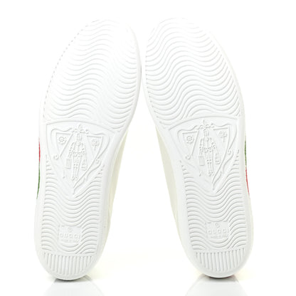 Gucci Calfskin Interlocking G Womens New Ace Sneakers 38.5 White Red Flame Green 5 of 8