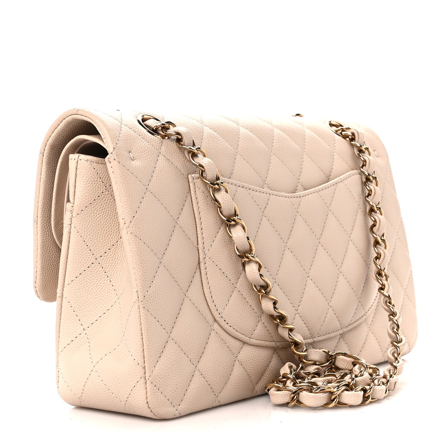 Chanel Caviar Quilted Medium Double Flap Ecru 4 of 12