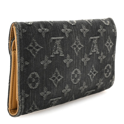 Louis Vuitton Denim Amelia Wallet Black 3 of 6