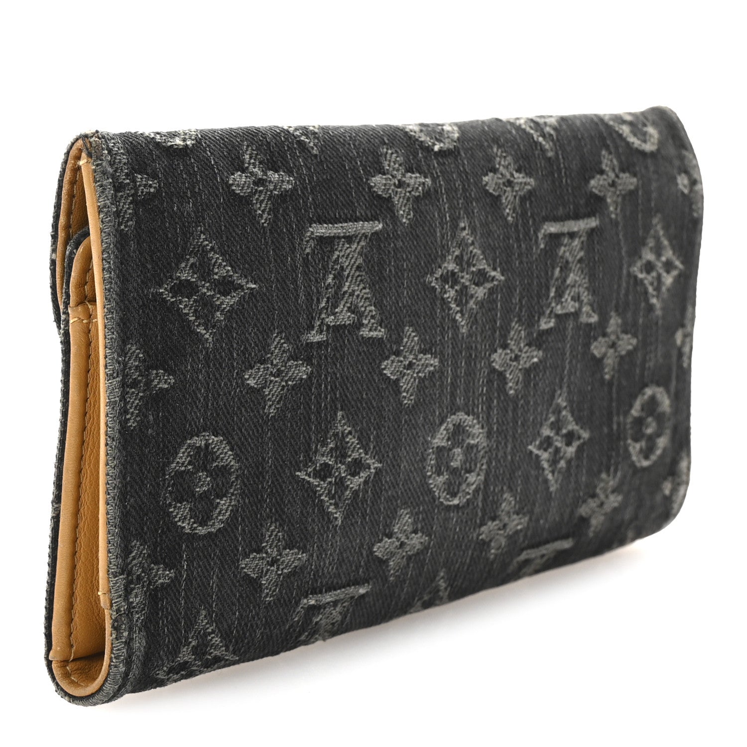 Louis Vuitton Denim Amelia Wallet Black 3 of 6