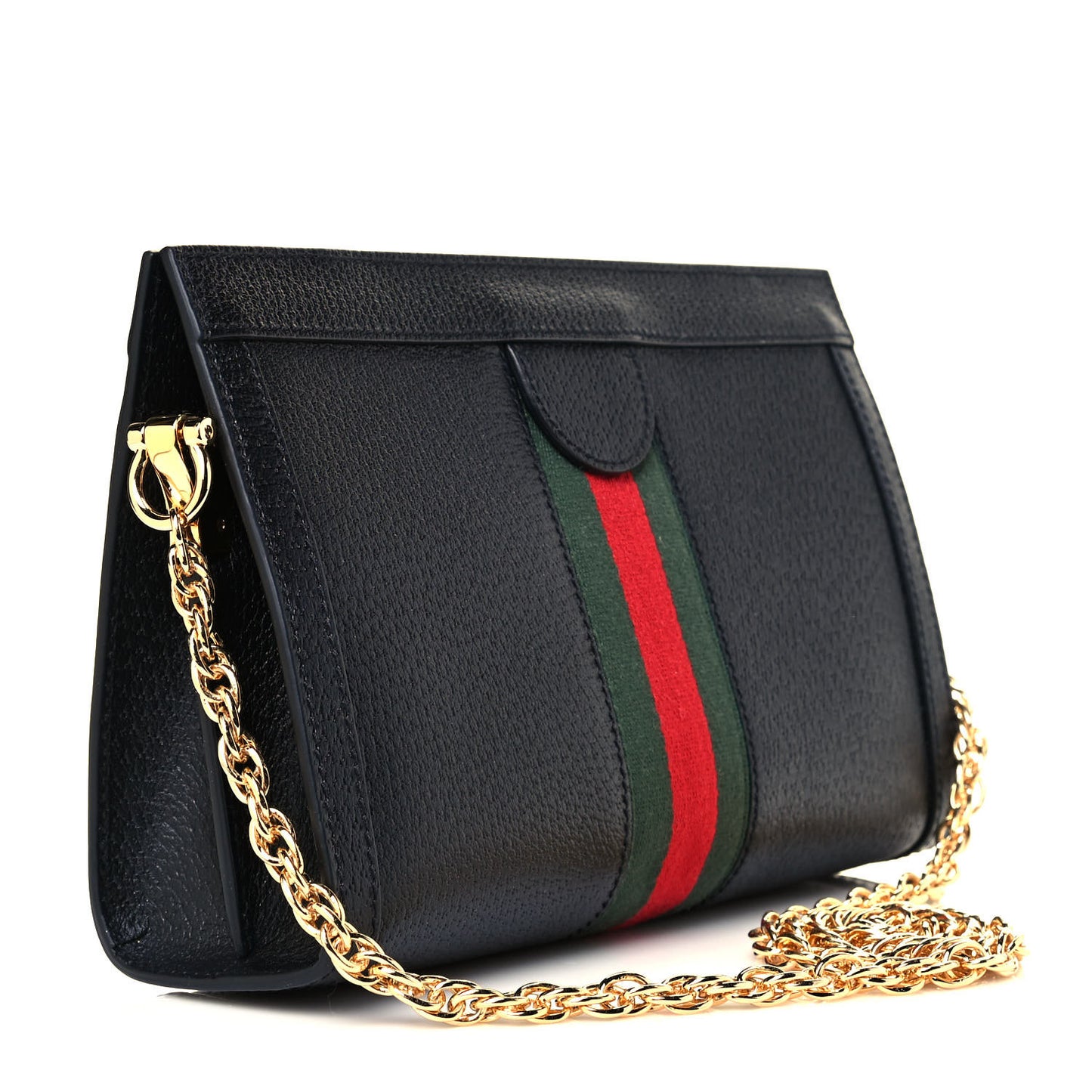 Calfskin GG Web Small Ophidia Chain Shoulder Bag Black