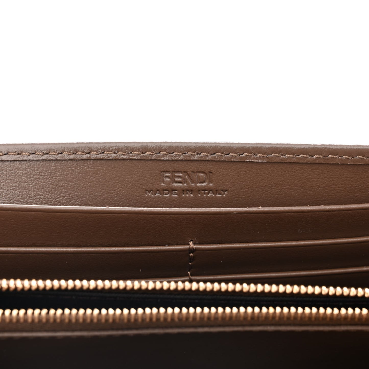 Vitello Soft F is Fendi Bi-Color FF 1974 Embossed Continental Envelope Wallet Maya Black