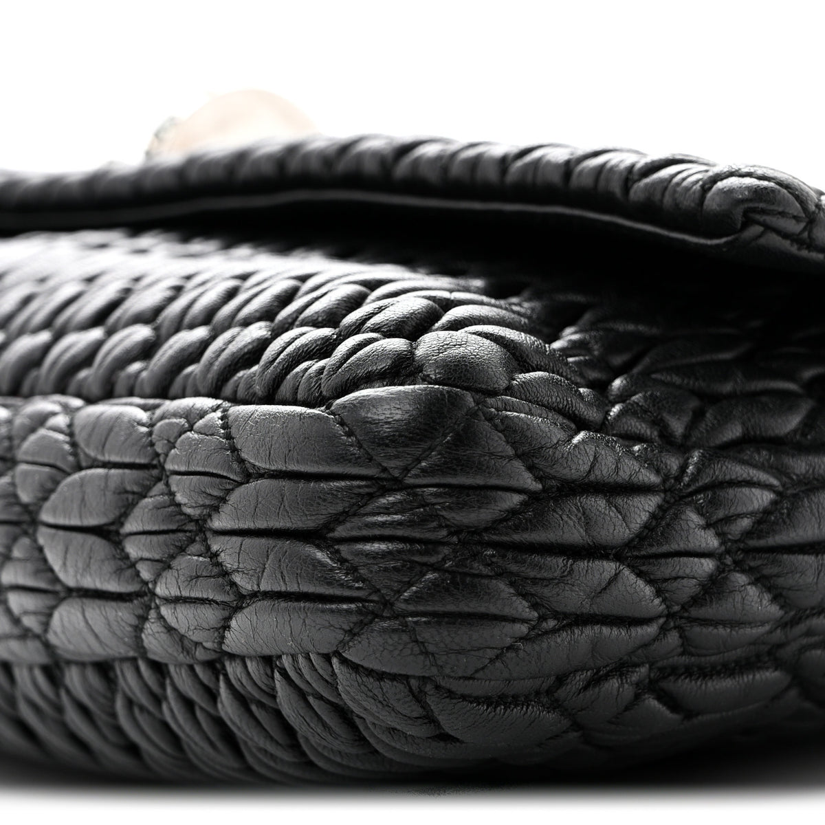 Nappa Matelasse Crystal Flap Clutch Black