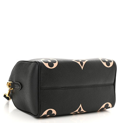Louis Vuitton Empreinte Monogram Giant Speedy Bandouliere 25 Black Beige 4 of 11