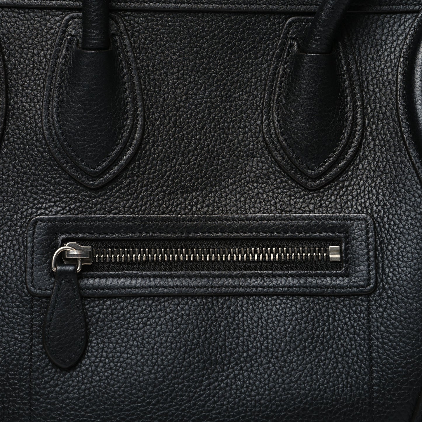 Drummed Calfskin Micro Luggage Black
