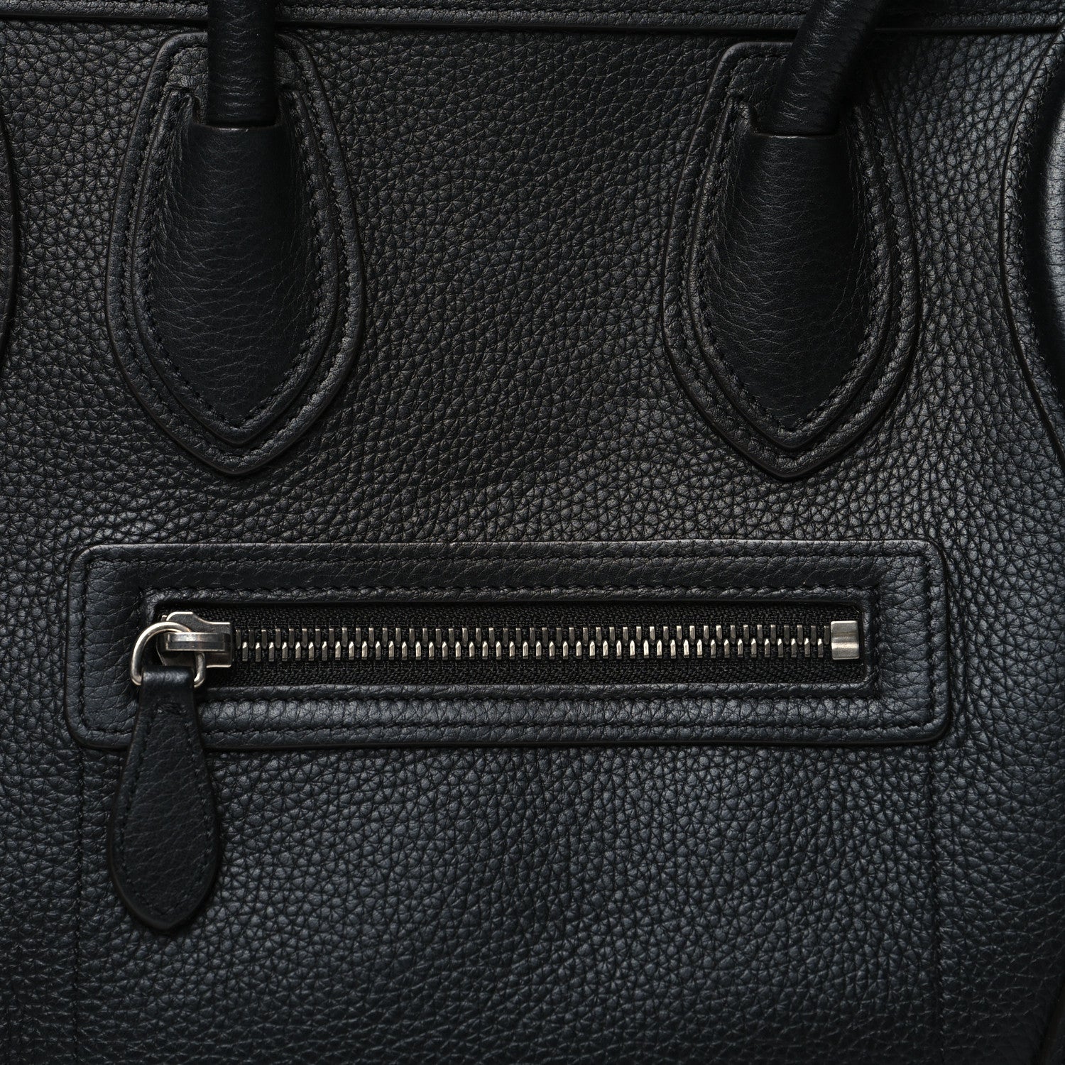 Celine Drummed Calfskin Micro Luggage Black 8 of 12