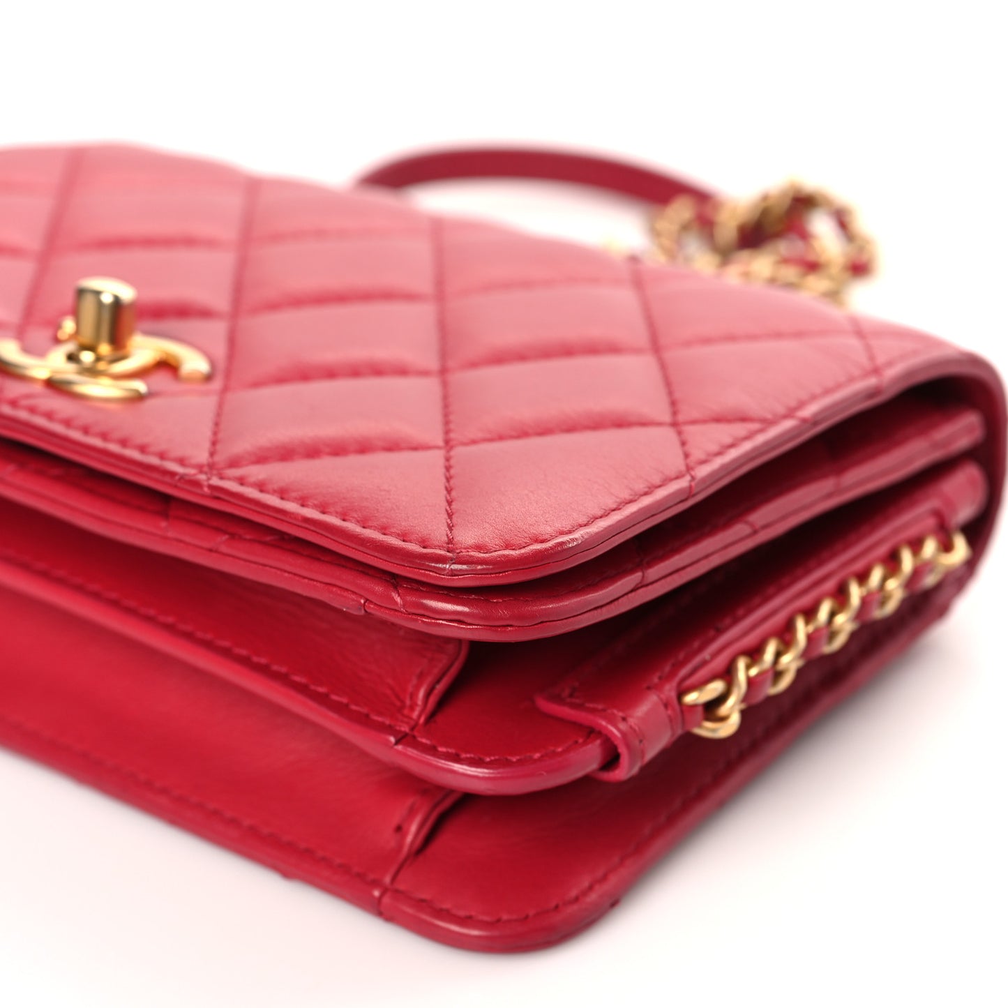 Calfskin Quilted Everyday Chic Single Flap Red