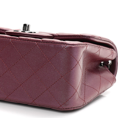 Chanel Iridescent Lambskin Quilted Mini Square Flap Burgundy 10 of 11