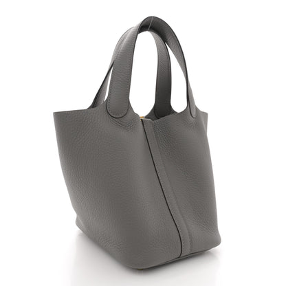 Hermes Taurillon Clemence Picotin Lock 18 PM Gris Meyer 3 of 11