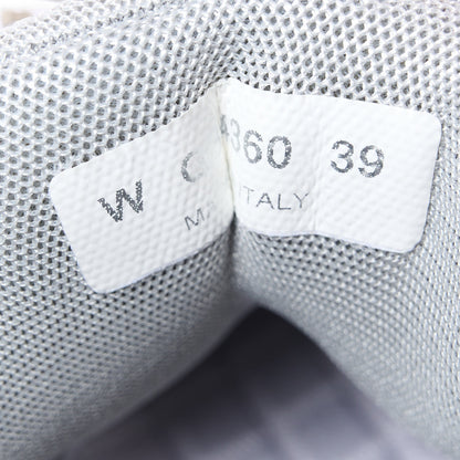 Chanel Fabric Suede Calfskin CC Sneakers 39 Grey Beige 9 of 10