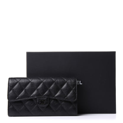 Chanel Crumpled Calfskin Quilted Large Flap Wallet So Black 9 of 9