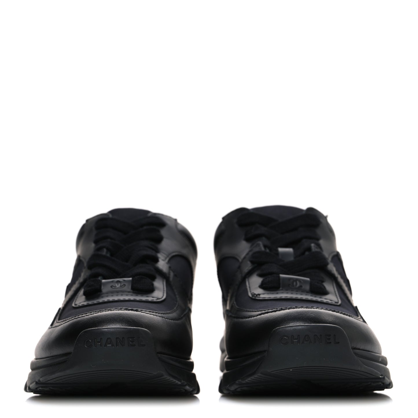 Lambskin Fabric CC Sneakers 36.5 Black