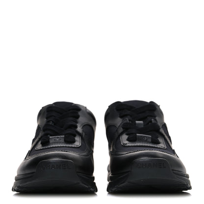 Chanel Lambskin Fabric CC Sneakers 36.5 Black 3 of 10
